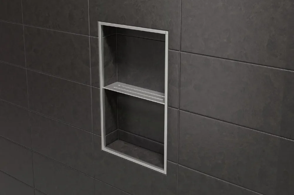 Schluter SHELF-N Étagère rectangulaire pour niche modèle Pure aluminium étain