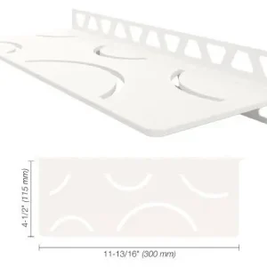 Schluter SHELF-W Étagère mural rectangulaire Curve Design - aluminium blanc mat