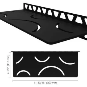 Schluter SHELF-W Étagère mural rectangulaire Curve Design - aluminium noir mat
