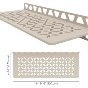 Schluter SHELF-W Étagère mural rectangulaire Floral Design - aluminium crème