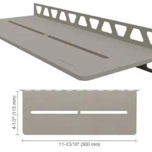 Schluter SHELF-W Étagère mural rectangulaire Pure Design - aluminium grège