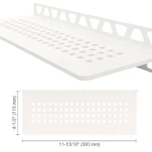 Schluter SHELF-W Étagère mural rectangulaire Square Design - aluminium blanc mat