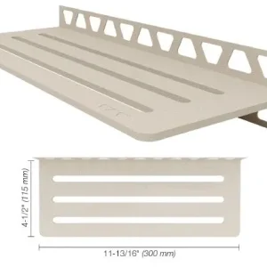 Schluter SHELF-W Étagère mural rectangulaire Wave Design - aluminium crème