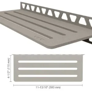 Schluter SHELF-W Étagère mural rectangulaire Wave Design - aluminium grège