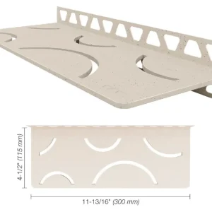 Schluter SHELF-W Étagère murale rectangulaire modèle Curve aluminium ivoire