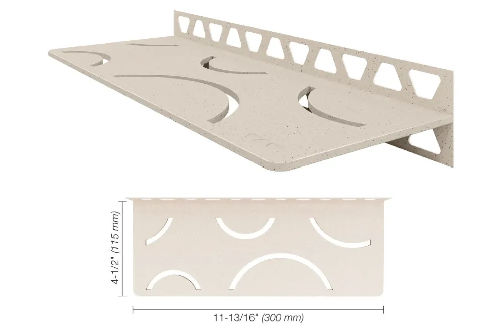 Schluter SHELF-W Étagère murale rectangulaire modèle Curve aluminium ivoire