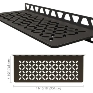 Schluter SHELF-W Étagère murale rectangulaire modèle Floral aluminium anthracite foncé