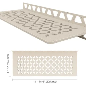 Schluter SHELF-W Étagère murale rectangulaire modèle Floral aluminium ivoire