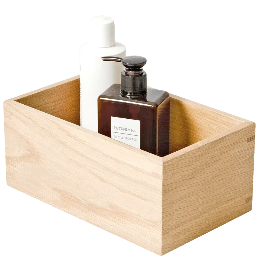 BOÎTE DE RANGEMENT SALLE DE BAIN EN CHÊNE NATUREL WIREWORKS