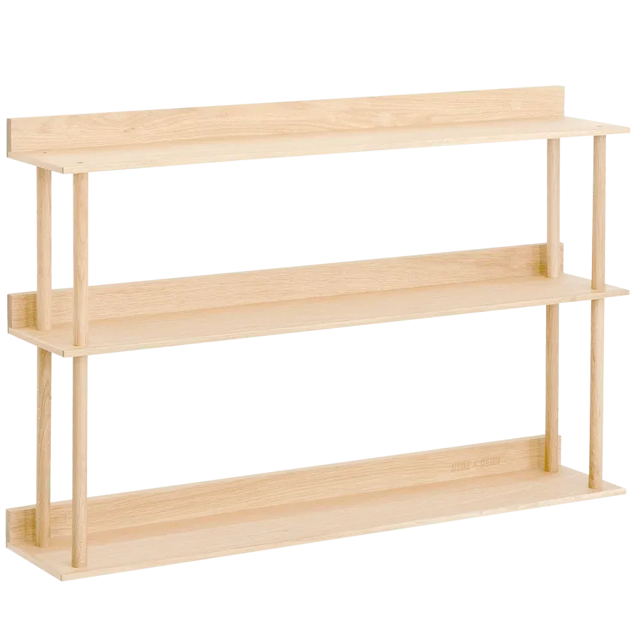 PLATEFORME 3 ÉTAGÈRE MURALE CHÊNE NATUREL WIREWORKS