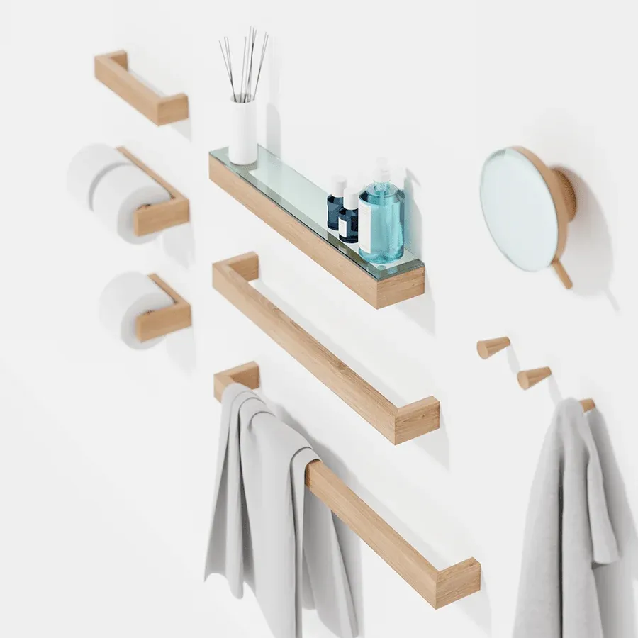 PORTE-SERVIETTES LONGS SLIMLINE EN CHENE NATUREL WIREWORKS