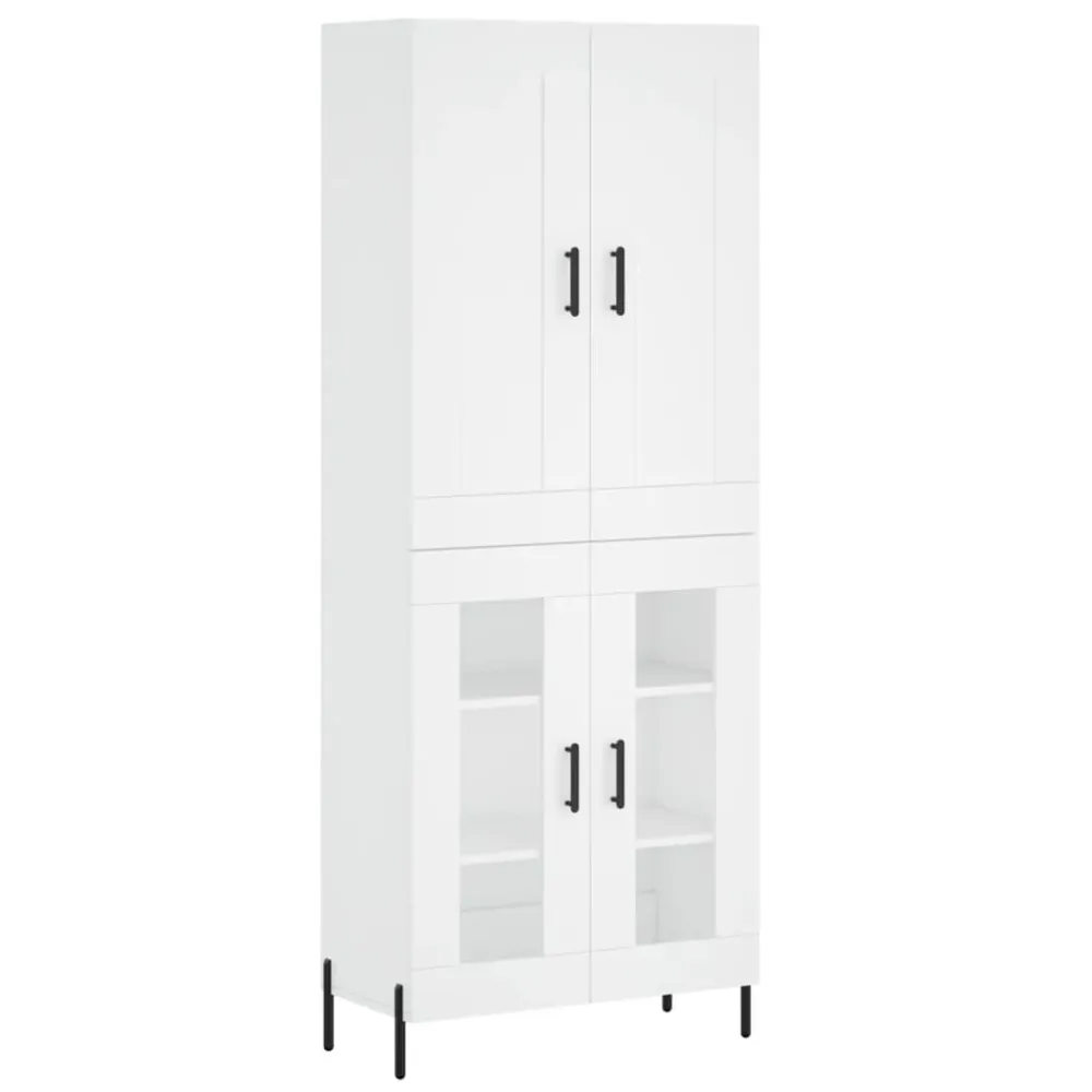 Buffet bahut commode armoire meuble de rangement organisateur cuisine salle de séjour salon haut 69,5 x 34 x 180 cm bois d...