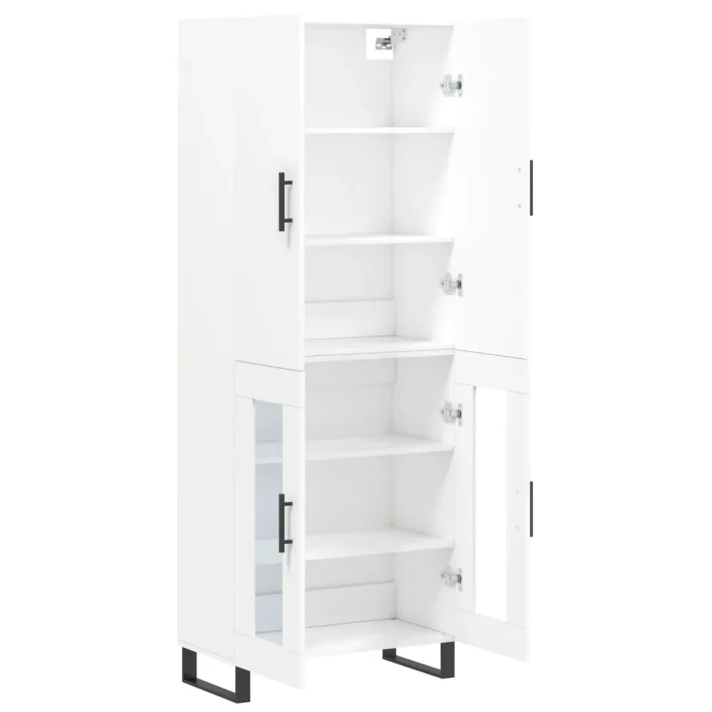 Buffet bahut commode armoire meuble de rangement organisateur cuisine salle de séjour salon haut 69,5 x 34 x 180 cm bois d...