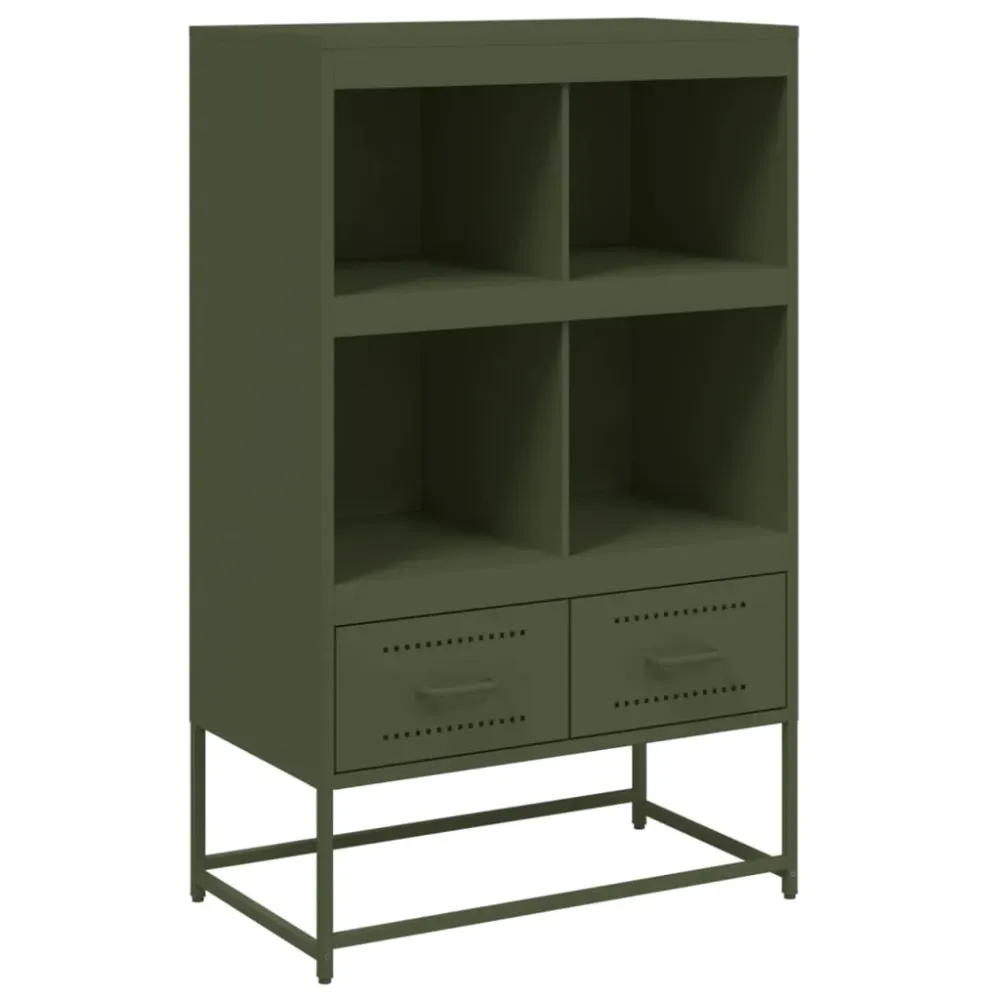 Buffet bahut commode armoire meuble de rangement organisateur cuisine salle de séjour salon haut olive 68 x 39 x 111,5 cm...