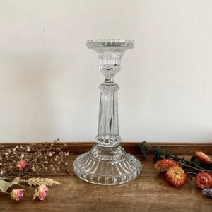 Bougeoir ancien en verre