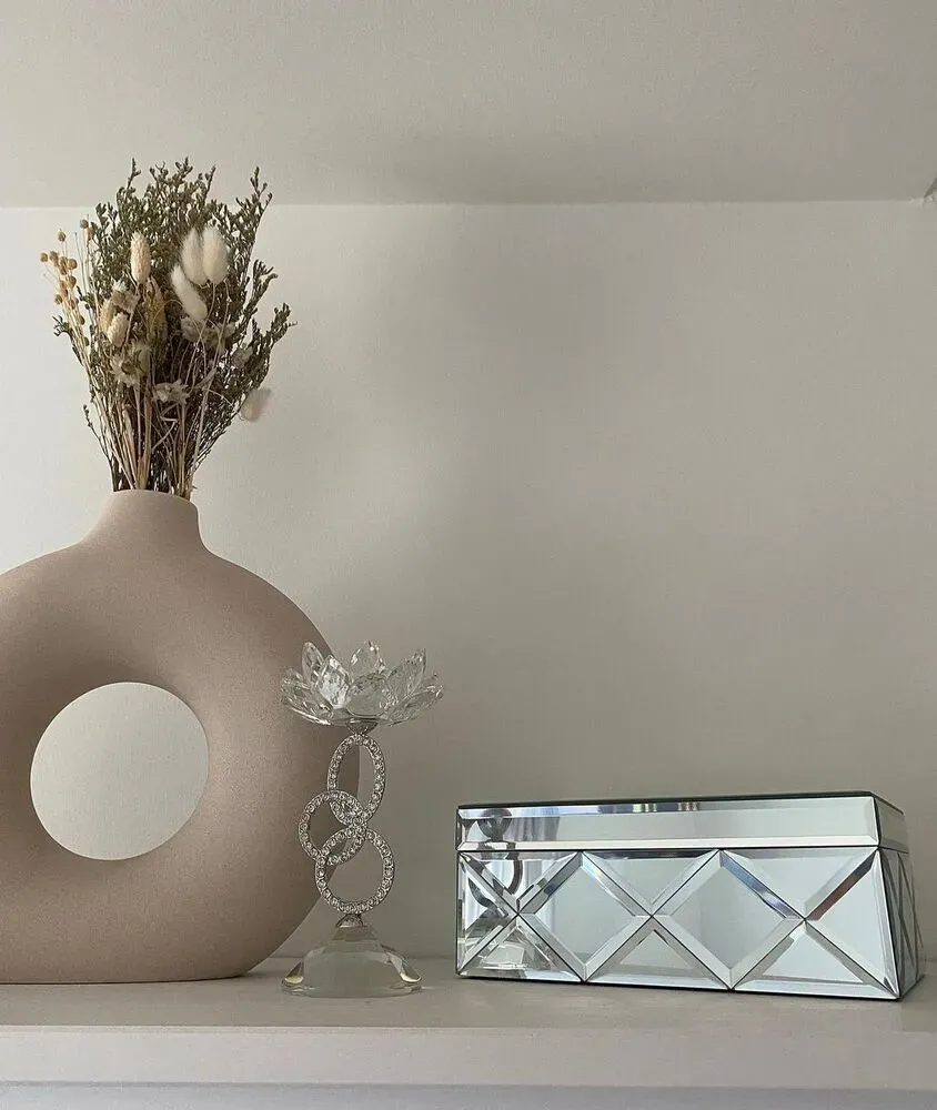 Bougeoir OVIEDO Verre Argenté (Certifié Non-Toxique)