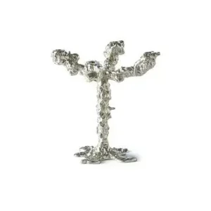 Bougeoir en aluminium recyclé argenté Drip Pols Potten - 32cm