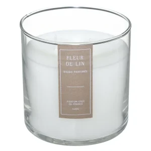 Bougie parfumée pot en verre 430 g parfum fleur de lin