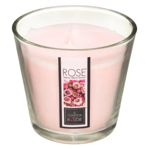 Bougie parfumée rose pot en verre 190 g