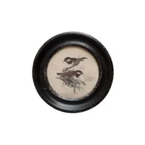 Album mémoire naissance Cadre rond en bois noir Charbonnières Chehoma - 25cm