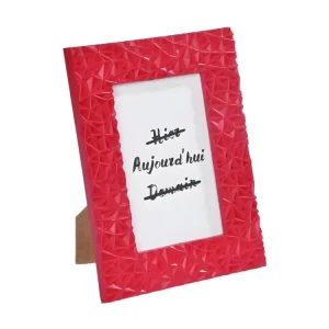 Album Souvenir Premium Cadre Photo Déco "Géométrique Frame" 20x25cm Rouge