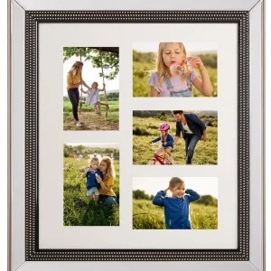 Cadre photo DALABA Rectangulaire Argenté en Bois naturel | Gravure incluse