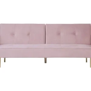 Certifié Oeko-Tex Slaapbank fluweel roze VISNES