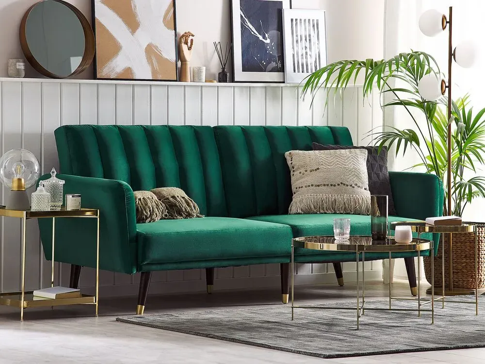 Enveloppant Slaapbank fluweel groen VIMMERBY