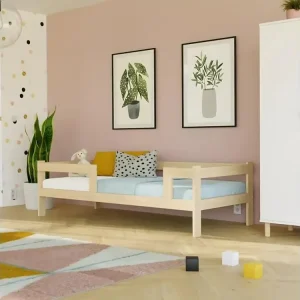 Lit 140x200 sommier inclus Sécurisé Bois