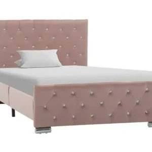 Rembourrage Ergonomique Cadre de lit Rose Tissu 100x200