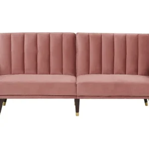 Slaapbank fluweel roze VIMMERBY avec Coussin Latéral Amovible