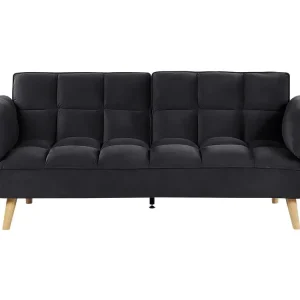 Slaapbank fluweel zwart ASBY Sans Produits Chimiques