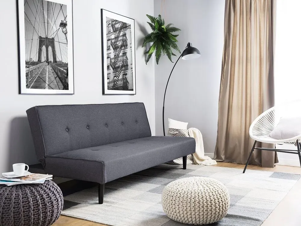 Slaapbank stof donkergrijs VISBY