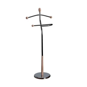 Valet de nuit Acier Chromé - GUSSY avec Housse Lavable