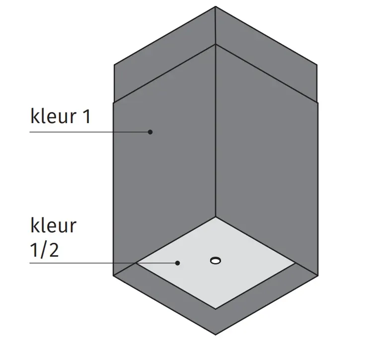 Wave 1116.401 SQUARE - cheminée murale 45 cm - 1 couleur au choix - moteur interne - LED