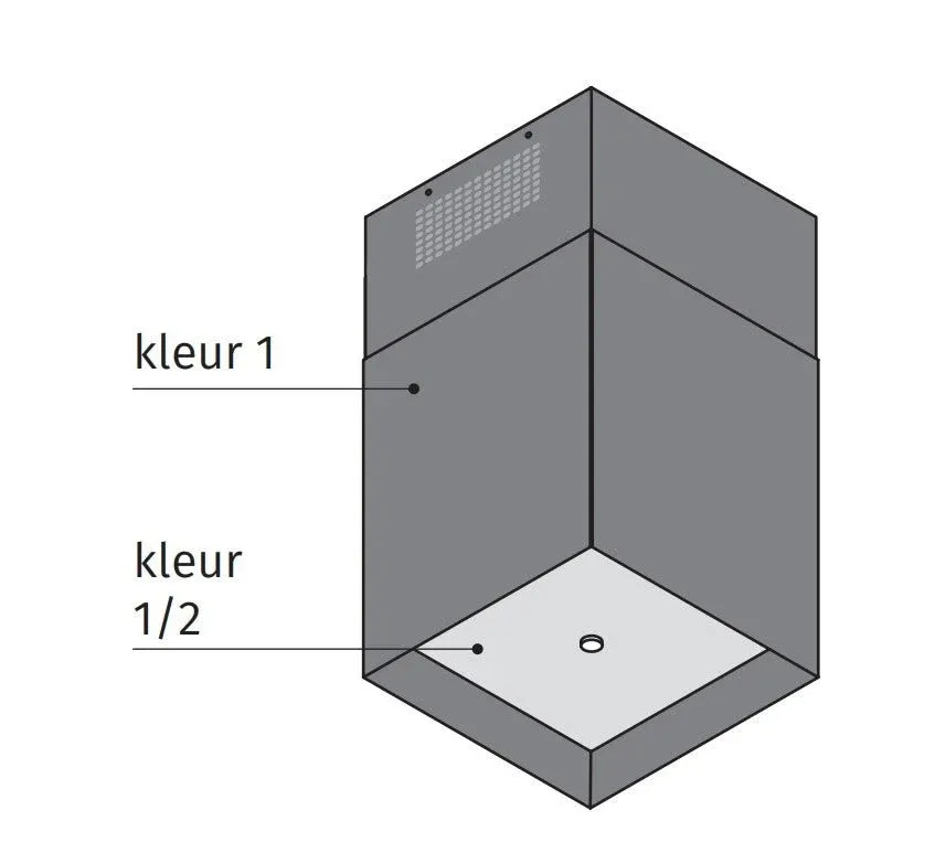 Wave 2116.301 SQUARE - cheminée îlot 45 cm - RAL 9016 mat (blanc) - moteur interne - LED