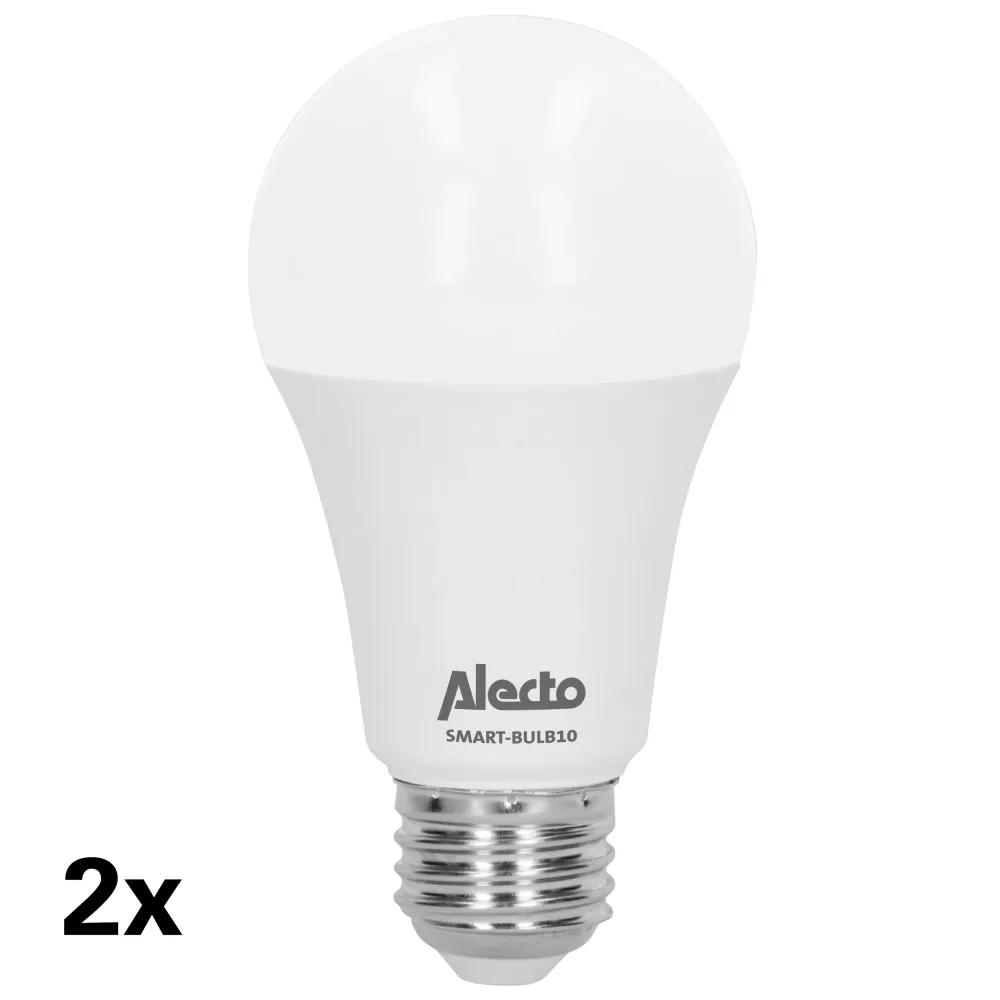Alecto SMART-BULB10 2 - Ampoule LED intelligente couleur avec WiFi - Lot de 2