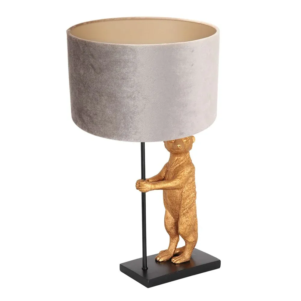 Lampe de table Anne Light & Home Animaux 1L argentée H 50 cm