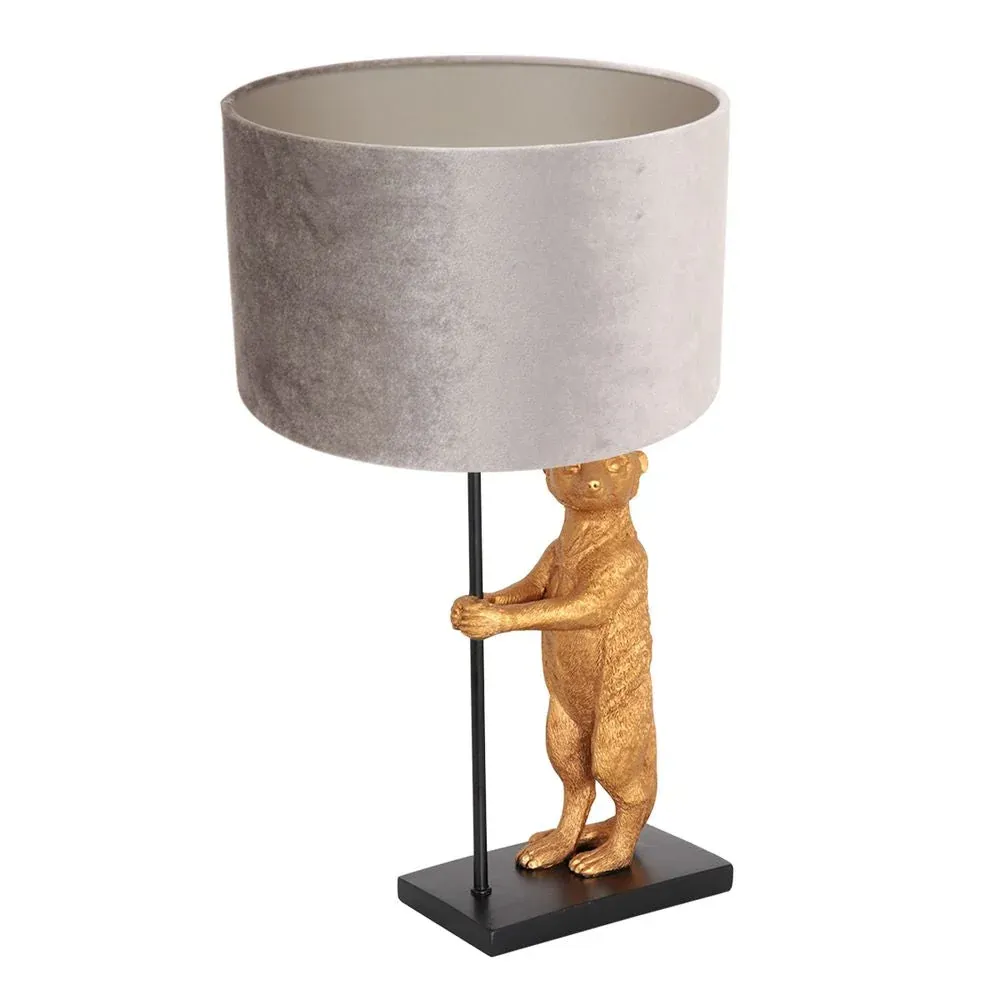 Lampe de table Anne Light & Home Animaux 1L argentée H 50 cm