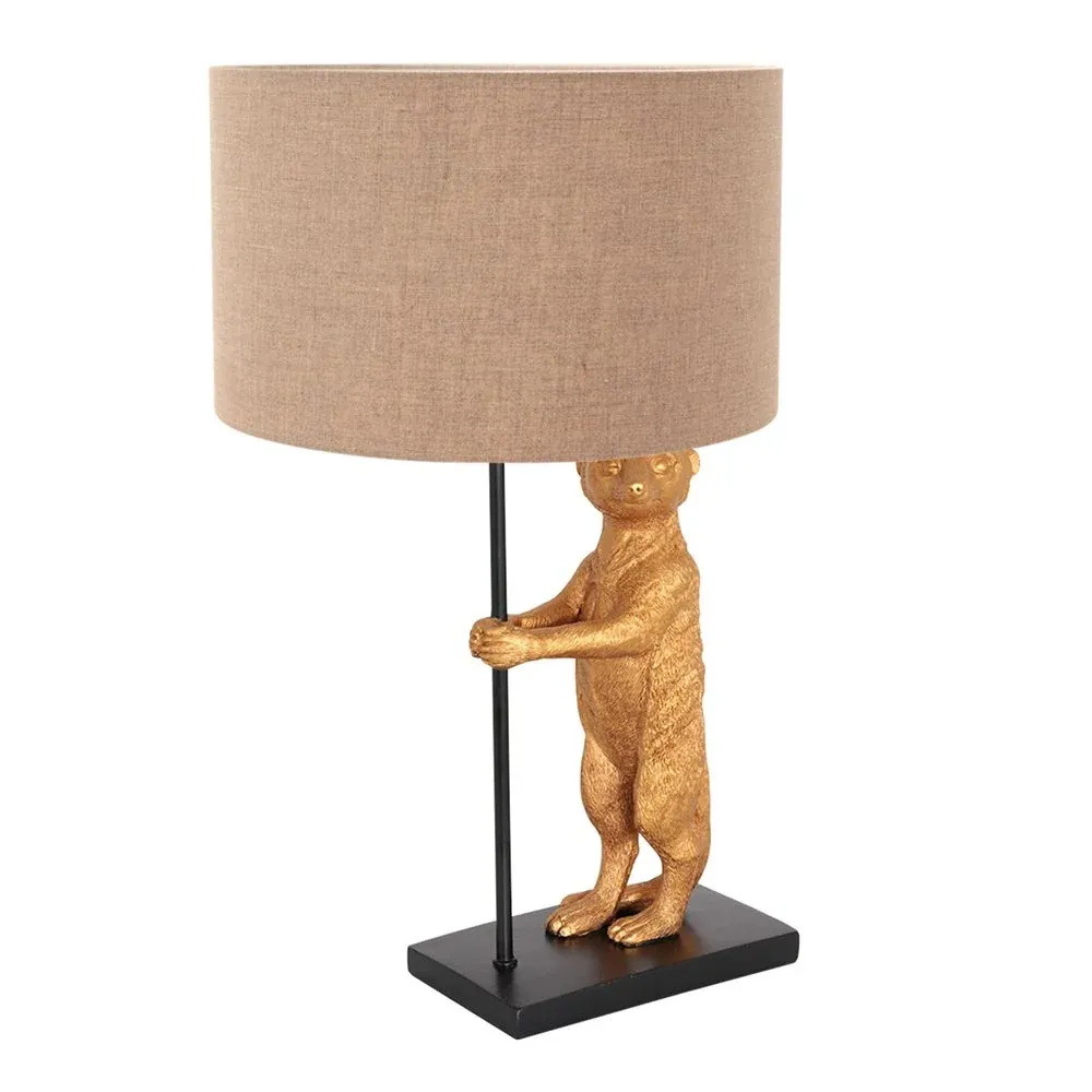 Lampe de table Anne Light & Home Animaux 1L, gris lin, H 50 cm