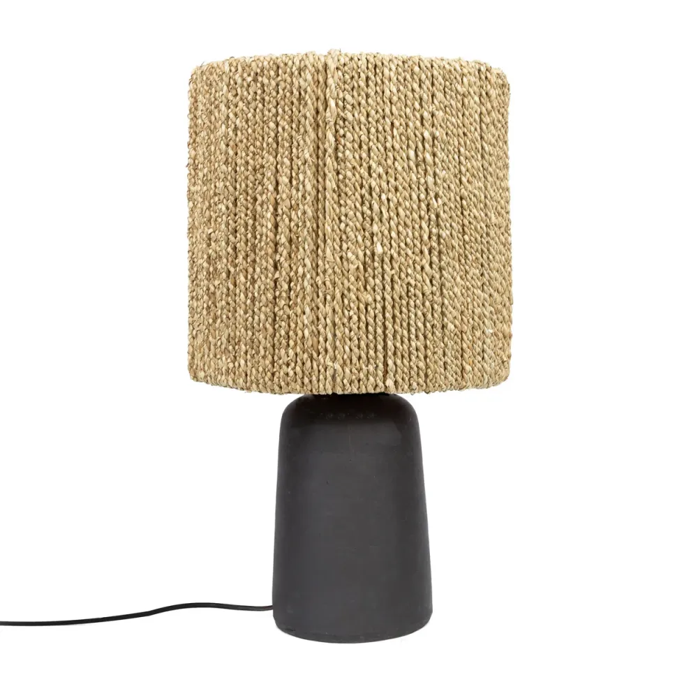 CHALKI Lampe de Table Noir-Naturel