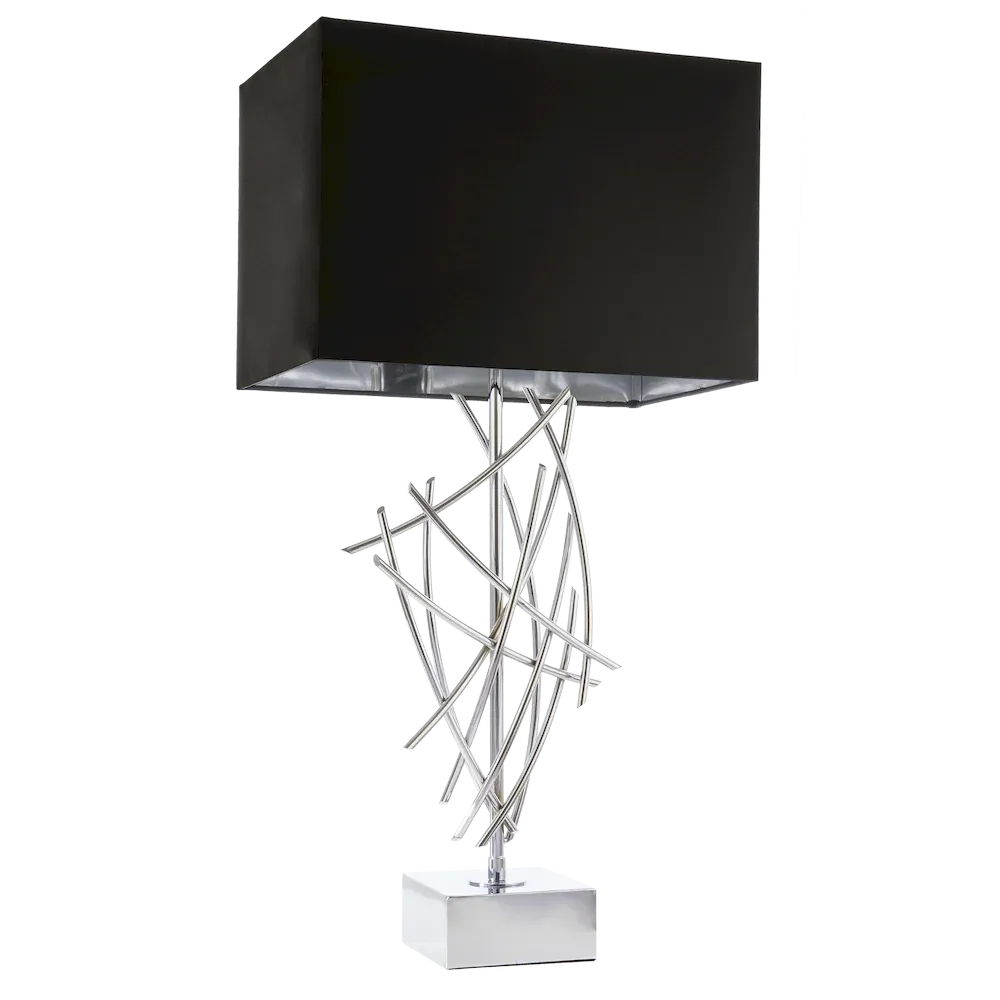 Lampe de table CosmoLight Panama 1L, chromée E27