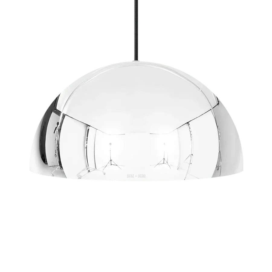 HEMISPHERE DOME PENDANT LE DROIT CHROME 300MM DYKE & DEAN