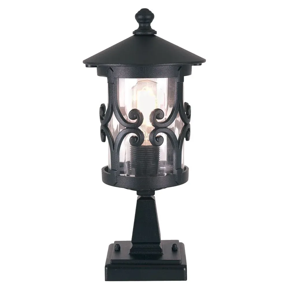 Lampe de table d'extérieur Elstead Lighting (BL12-BLACK) Hereford en aluminium moulé sous pression, verre E27