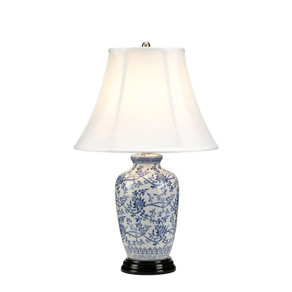Lampe de table Elstead Lighting (BLUE-G-JAR-TL) Pot à gingembre bleu en porcelaine E27