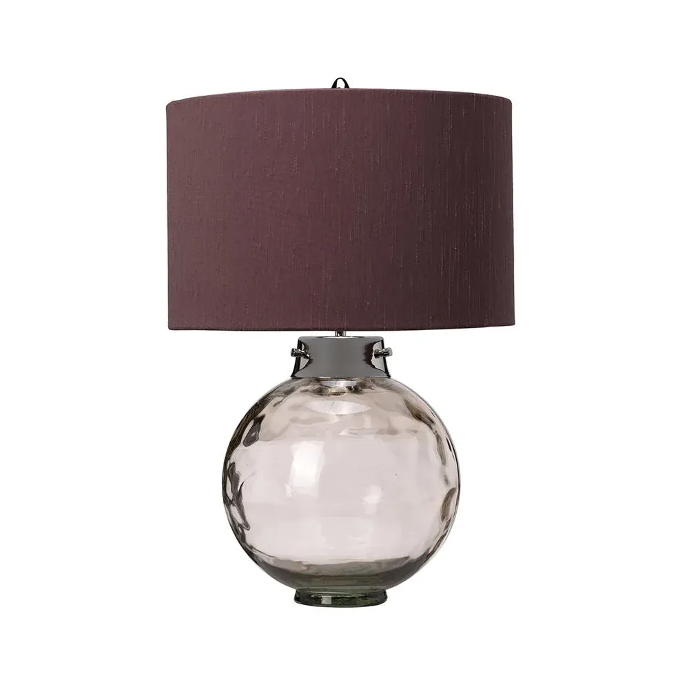 Lampe de table Elstead Lighting (DL-KARA-TL-SMOKE) Verre Kara, imitation soie, acier E27