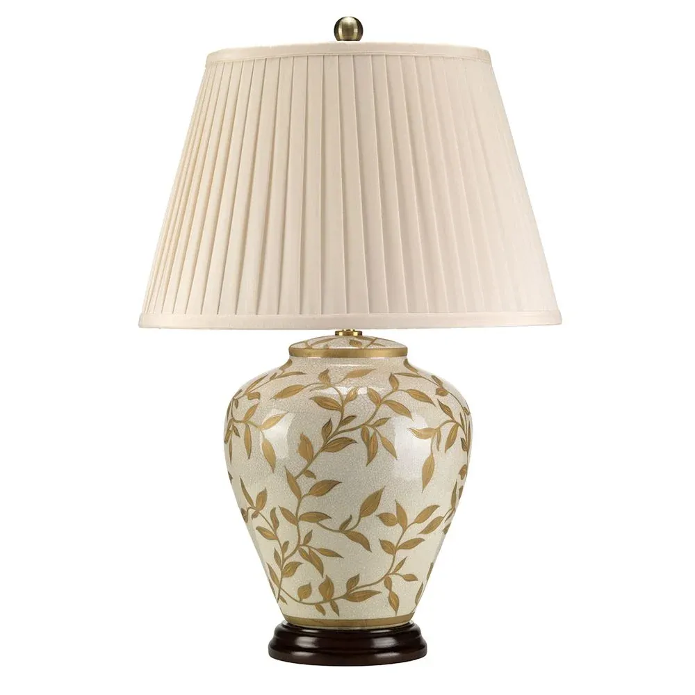 Lampe de table Elstead Lighting (LEAVES-BR-GL-TL) Feuilles en porcelaine brun doré E27