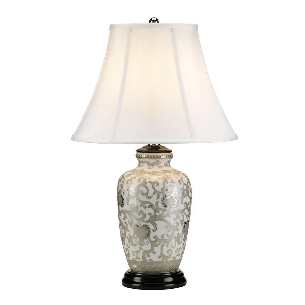Lampe de table Elstead Lighting (SILVERTHISTLE-TL) en porcelaine Silverthistle, culot E27