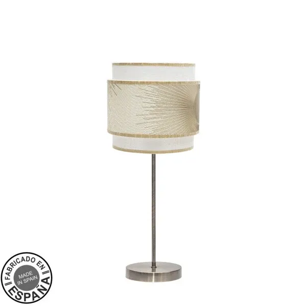 Lampe de table Fabrilamp Népal cuir métal E14