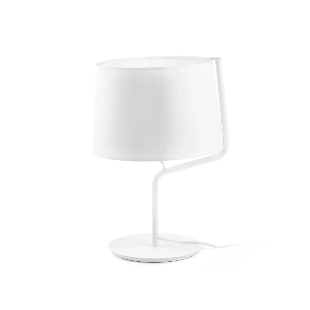 Lampe de table FARO Barcelona Berni, acier blanc mat, douille E27, hauteur 45 cm White